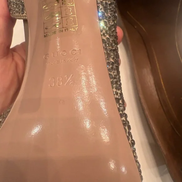Gucci Silver Rhinestone Heels - Picture 7 of 10